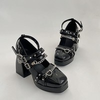Heart Chain Mary Jane High Heels - Thumbnail 5