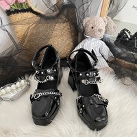 Heart Chain Mary Jane High Heels - Thumbnail 4