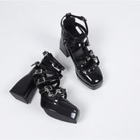 Rivets Chain Mary Jane High Heels - Thumbnail 4