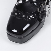 Rivets Chain Mary Jane High Heels - Thumbnail 6
