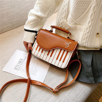 New piano black and white small square bag fashion note one shoulder diagonal bag - Thumbnail 8