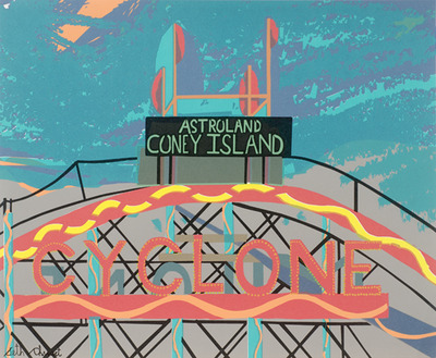 Medium Screenprint: Coney Island Cyclone (Signed)