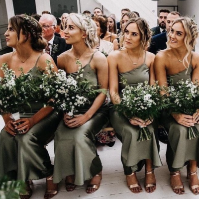 One shoulder bridesmaid dresses olive green under 100