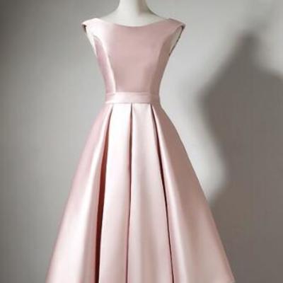 A line pink short prom dresses graduation dress - Thumbnail 2