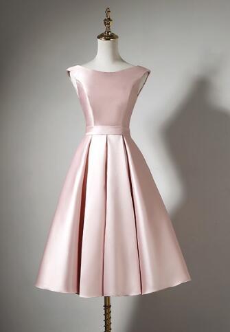 A Line Pink Short Prom Dresses Graduation Dress