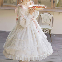 Elegent Gorgeous French Europe Style Classic Light Pure White Lily Flower Lace Dress - Thumbnail 7