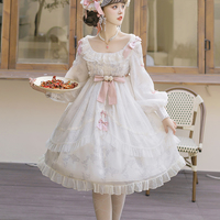 Elegent Gorgeous French Europe Style Classic Light Pure White Lily Flower Lace Dress - Thumbnail 9