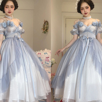 Sweet Elegant Princess Rose Flower Princess Fairy Wedding Dress - Thumbnail 3
