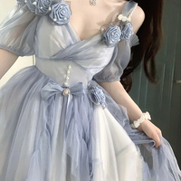 Sweet Elegant Princess Rose Flower Princess Fairy Wedding Dress - Thumbnail 6