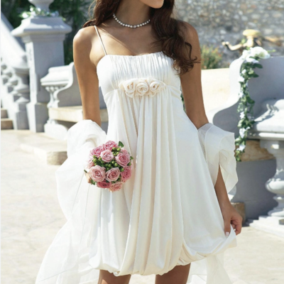Spaghetti straps wedding dresses short length bridesmaid dresses - Thumbnail 1