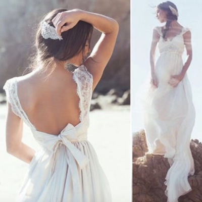 Vintage wedding dresses bridal gown with bowknot wd12 - Thumbnail 2