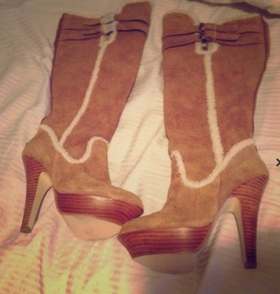 Authentic BEBE Boots With Faux Shearling