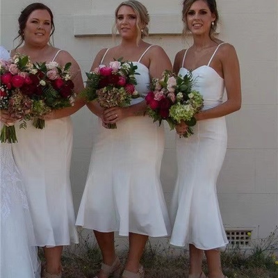 Plus size spaghetti straps ankle length bridesmaid dresses - Thumbnail 3