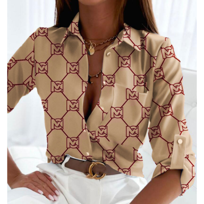 Women'S Printed Casual Long Sleeved Shirt
