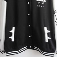 Cute cat baseball uniform couple jacket jacket - Thumbnail 2