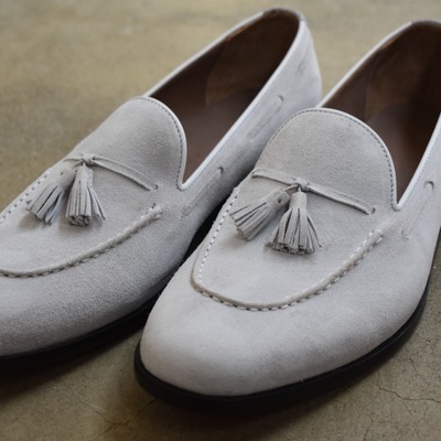 Best wear men's hand stitch grey shoes, genuine suede attractive tassels loafer formal shoes