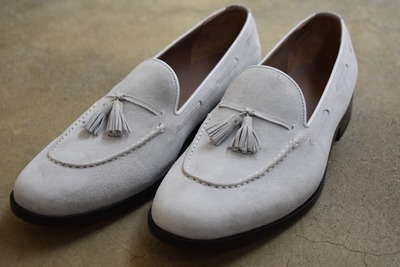 Best Wear Men's Hand Stitch Grey Shoes, Genuine Suede Attractive Tassels Loafer Formal Shoes