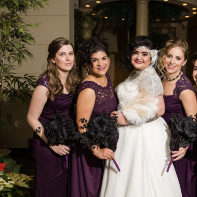Dark purple bridesmaid dresses with lace floor length - Thumbnail 3