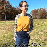 JUNGLE IN COLOR LONG SLEEVE TOP-Black, Red, Mustard - Thumbnail 2