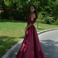 SP1154,Off Shoulders Prom Evening Dress,A-line Gown Off Shoulder,Formal Dress Romantic,Satin Custom Made Prom Gown - Thumbnail 1