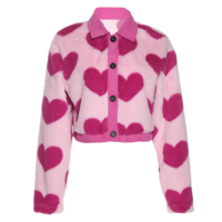 Fluffy Love Heart Pink Coat - Thumbnail 5