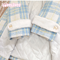 Original preppy style thickened plaid woolen coat fur collar plaid coat - Thumbnail 6