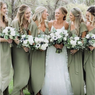 Casual bridesmaid dresses v neck for wedding party bd56 - Thumbnail 2