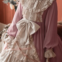 French European Style Gothic Elegant Fae Princess Black Red Pink White Ribbon Dress - Thumbnail 7