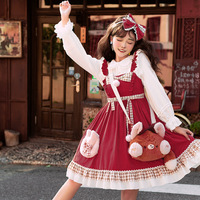 New Sling Pink Cute Fur Ball Rabbit Dress - Thumbnail 6