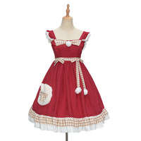 New Sling Pink Cute Fur Ball Rabbit Dress - Thumbnail 9