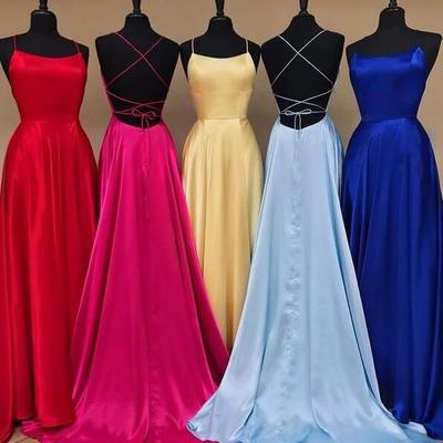 Simple a line backless long prom dress sweet 16 dress - Thumbnail 3