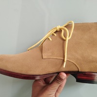 Top Trendy Hand Stitch Men's Brown Chukka Style Boot, Genuine Suede Lace Up Formal Wear Boot - Thumbnail 1