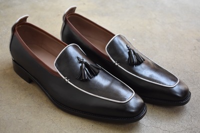 Men's 7 Star Handmade Black Leather Tassels Loafers Shoes