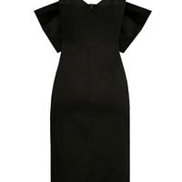 Simple Black Bowknot Braces Tea Length prom dress - Thumbnail 1