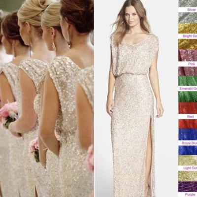 Charming sequins bridesmaid dresses for wedding party bd0 - Thumbnail 1