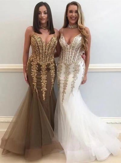 Prom Dresses Mermaid with Appliques Beaded 