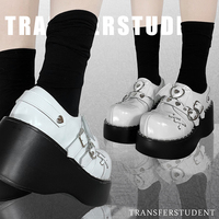 Original crescent moon bat platform shoes punk platform shoes leather shoes - Thumbnail 1