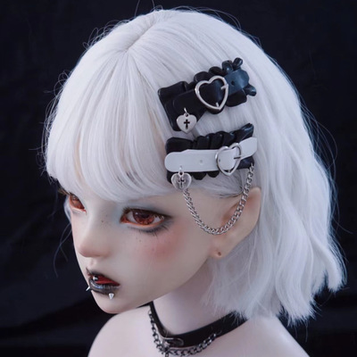 2pcs handmade soft leather side clip hair clip