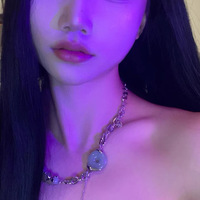 Chinese Style Asymmetric Jade Tassel Necklace Earrings Set - Thumbnail 3