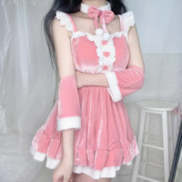 New  Kawaii Fashion Clothes New Arrival/ Red/Pink Kawaii Christmas Dress Set - Thumbnail 4