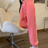 Plain Fleece-Lined Sweatpants - Thumbnail 2