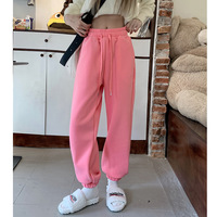 Plain Fleece-Lined Sweatpants - Thumbnail 7