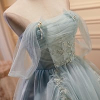 Cute Tulle Short A-Line Prom Dress with Beading - Thumbnail 2