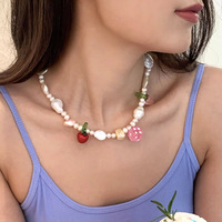 Y2K cherry strawberry dice necklace - Thumbnail 1