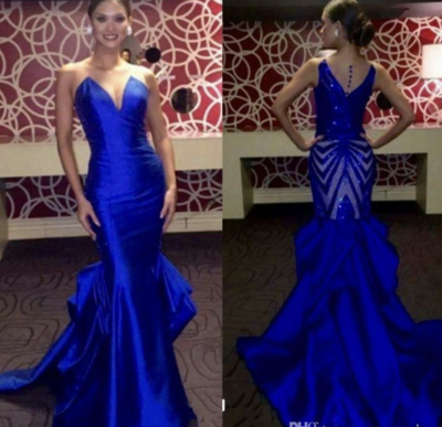 Royal Blue Prom Dresses Mermaid PD09