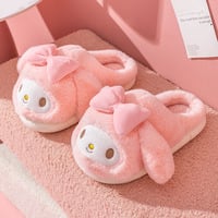 Pink Cartoon Anime Fuzzy Slippers - Thumbnail 2