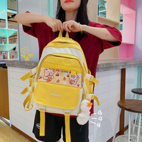 Kawaii Harajuku Cartoon Color Block Backpack - Thumbnail 5