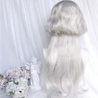 Silver white wig detachable wool curly wig - Thumbnail 4