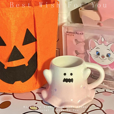Ghost Mug Black Cat Magic Phantom Phantom Elf Mug