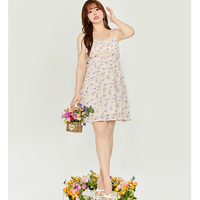 Plus Size Women Pretty Fresh Spring Summer Lilac Flowers Light Color Lace Mini Strap Dress with Matching Purple Cardigan - Thumbnail 7